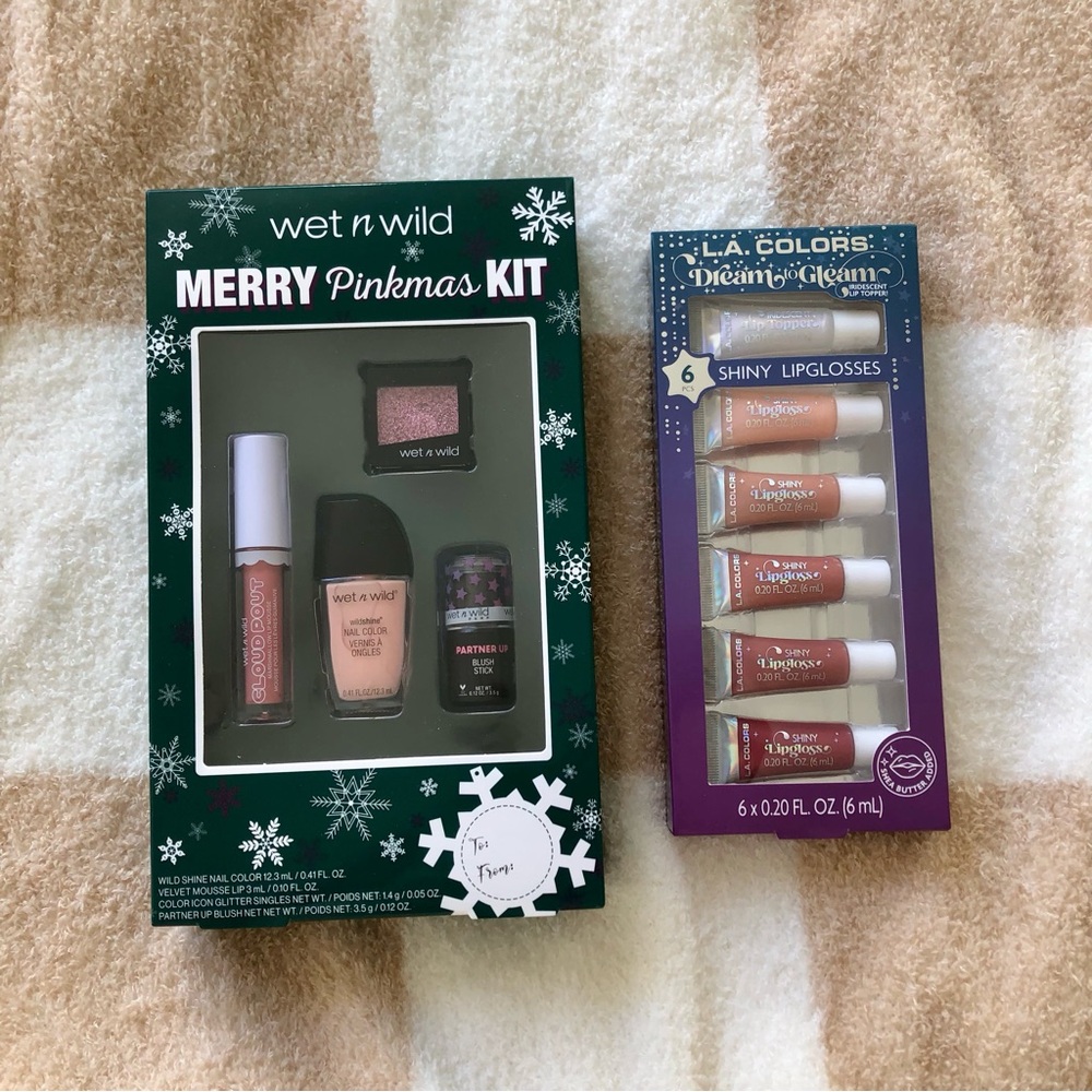 Wet n Wild Merry Pinkmas Kit & L.A. Colors Lip Gloss Set